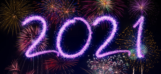 2021 New Year fireworks background
