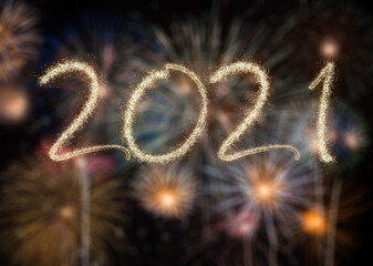 2021 New Year fireworks background