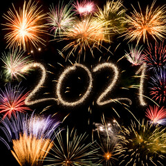 2021 New Year fireworks background