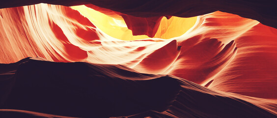 Antelope Canyon, a scenic slot canyon in the American Southwest, on Navajo land east of Page, Arizona.