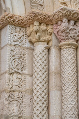 embellished columns, Sanctuary of Our Lady of Estíbaliz, Alava, basque country, spain