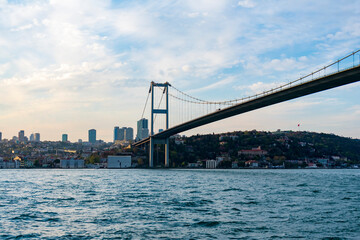 Fototapeta na wymiar Turkey, Istambul - 21 April 2019 - The Grandeur of 15 July Martyrs Bridge