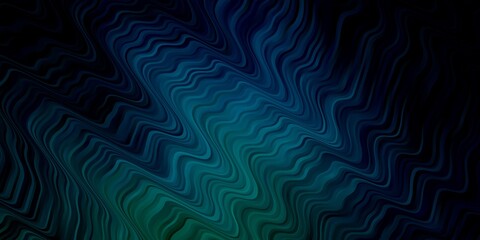 Fototapeta premium Dark Blue, Green vector template with curved lines.