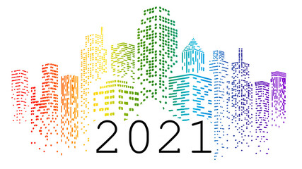 Pf card 2021. Greeting card for new year 2021. Happy new year 2021, it´s gonna be better