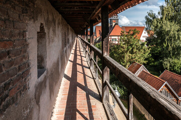 Big medieval city wall around the medieval town