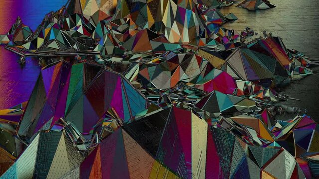Abstract Background of Geometric Shapes in the Style of Salvador Dali.