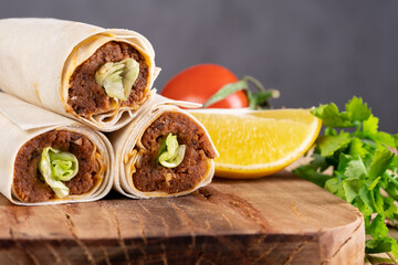 Traditional turkish food (meatbal)l cigkofte