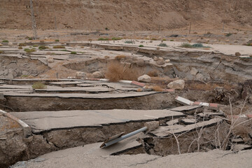 Abandoned Mineral beach at Dead Sea area