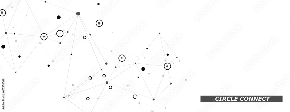 Fototapete Pattern with connection technology. Global network connection. White background. Future technology. Design element. Web design. Abstract icon