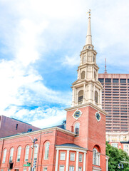 Obraz premium Park Street Church on the Freedom Trail Boston Massachusetts USA