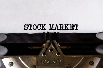 Vintage typewriter with typed text - STOCK MARKET