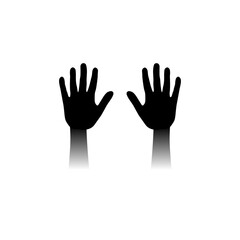 Black icon human hand, hand sign. Vector illustration eps 10