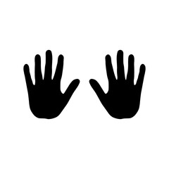 Fototapeta na wymiar Black icon human hand, hand sign. Vector illustration eps 10
