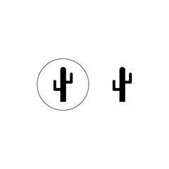 Fototapeta premium Black cactus icon, plant sign. Vector illustration eps 10