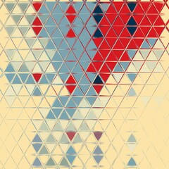 Fototapeta premium kilt like style in art-deco retro colours of grey beige and red triangular mosaic design