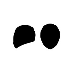 Black helmet icon with different angles sign. Vector illustration eps 10