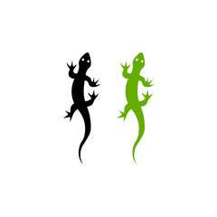 Obraz premium Black icon chameleon, lizard sign. Vector illustration eps 10