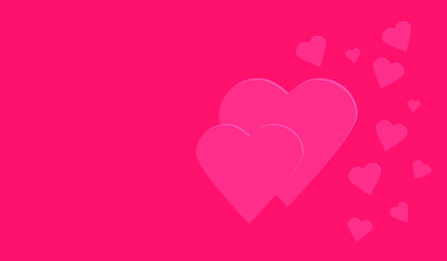 Pink hearts. Valentine's day background. Vector illustration.