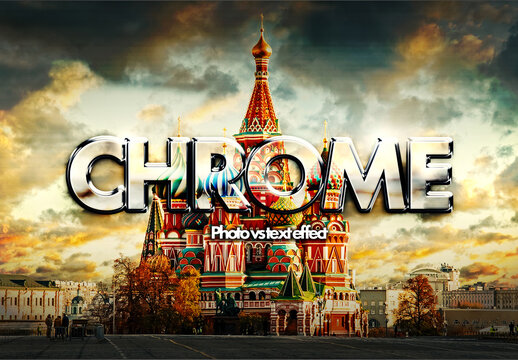 Photo and Chrome Effect Mockup 