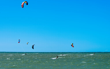 Kait surfing at Cumbuco Beach, Fortaleza, Ceara, Brazil