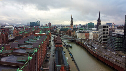 Obraz premium City of Hamburg Germany from above - travel photography