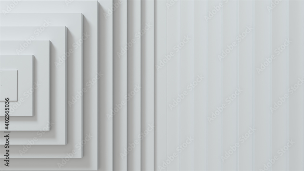 Poster abstract pattern of squares with offset effect. white blank cubes. abstract background for business 