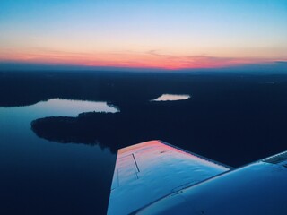 sunset view from the airplane