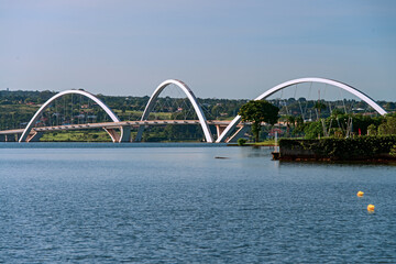 Fototapeta na wymiar Bridge JK at Paranoá Lake, Brasilia, Brazil