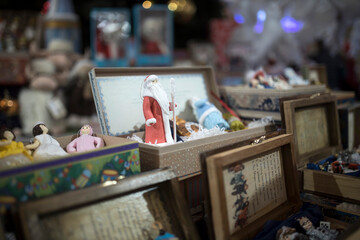 Christmas toys in baskets for sale