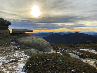snowy mountain landscape in the mountains of Madrid