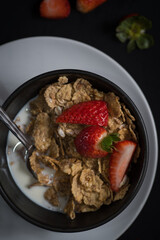 Breakfast Oat cereal with strawberry 