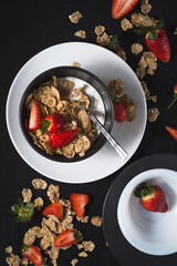 Breakfast Oat cereal with strawberry 