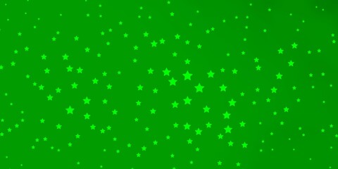 Dark Green vector layout with bright stars.