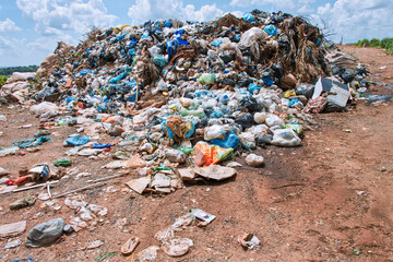 Mountain of waste in Goiania City sanitary landfill, July 2016.