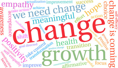 Fototapeta premium Change Word Cloud on a white background. 