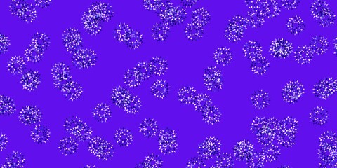 Light pink, blue vector doodle template with flowers.