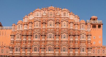 the facade of hawa mahal palace in jaipur