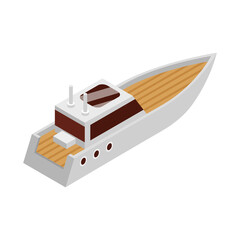 Modern Yacht Isometric Composition
