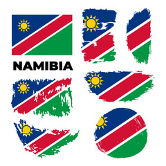 Happy independence day of Namibia.Brush painted grunge flag of Namibia country. 