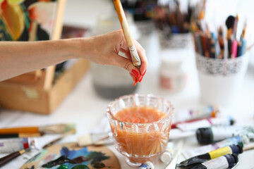 Female painter in studio