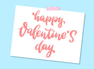 Cute hand lettering quote ‘Happy Valentine’s Day’ for cards, prints, signs, invitations, posters etc.