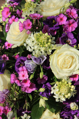 Purple and white wedding bouquet