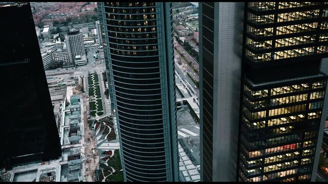 Cityscape of modern metropolis with skyscrapers