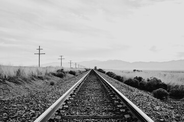 Railroad track in the desert of Utah