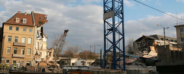 Panorama der Stadtarchiv-Katastrophe in Köln am 3. März 2009