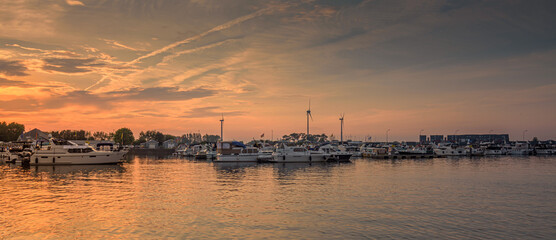 sunset at the marina