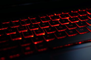 Orange backlit keyboard