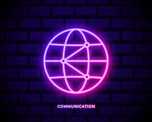 world, global, network icon neon color icon. Simple thin line, outline vector of business icons for ui and ux, website or mobile application