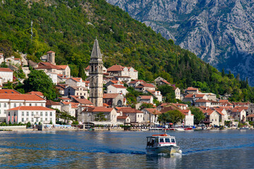 Perast, an old town on the Bay of Kotor in Montenegro