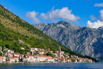 Perast, an old town on the Bay of Kotor in Montenegro